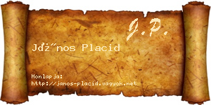 János Placid névjegykártya